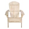 Unfinished Wood Folding Adirondack Chair Outdoor Garden Patio - Image 4