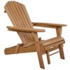 Folding Wood Adirondack Chair with Pull-Out Foot Rest Ottoman - Image 3