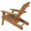 Folding Wood Adirondack Chair with Pull-Out Foot Rest Ottoman - Image 4