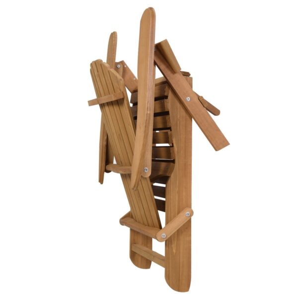 Folding Wood Adirondack Chair with Pull-Out Foot Rest Ottoman - Image 5