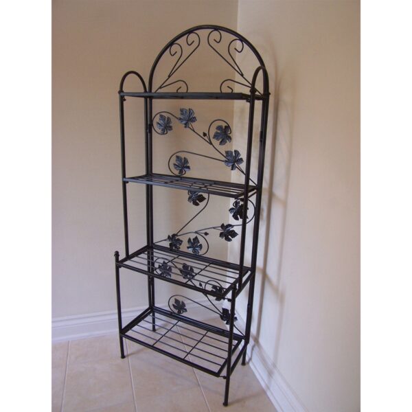 Cast Iron Bakers Rack with Grape Vine Design in Antique Bronze - Image 2