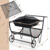 Portable Outdoor Wheeled Log Storage Rack and Wood Burning Fire Pit - Image 5