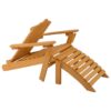 Folding Wooden Adirondack Chair with Foot Rest Ottoman - Image 4