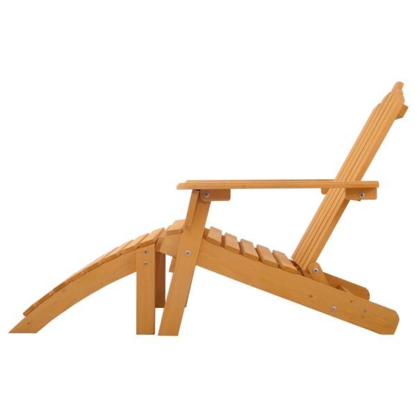 Folding Wooden Adirondack Chair with Foot Rest Ottoman - Image 5