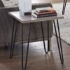 Modern Classic Vintage Style End Table with Wood Top and Metal Legs - Image 2