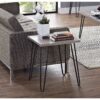 Modern Classic Vintage Style End Table with Wood Top and Metal Legs - Image 3