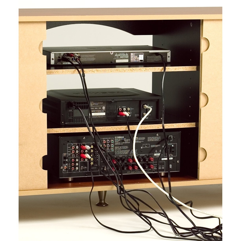 60-inch Plasma TV Stand with Media Storage in Black Finish - Image 4