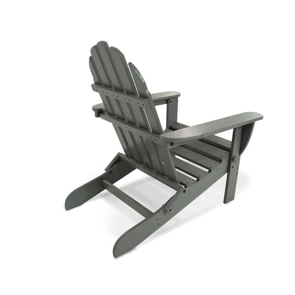 Outdoor All-Weather Folding Adirondack Chair in Gray Wood Finish - Made in USA - Image 2