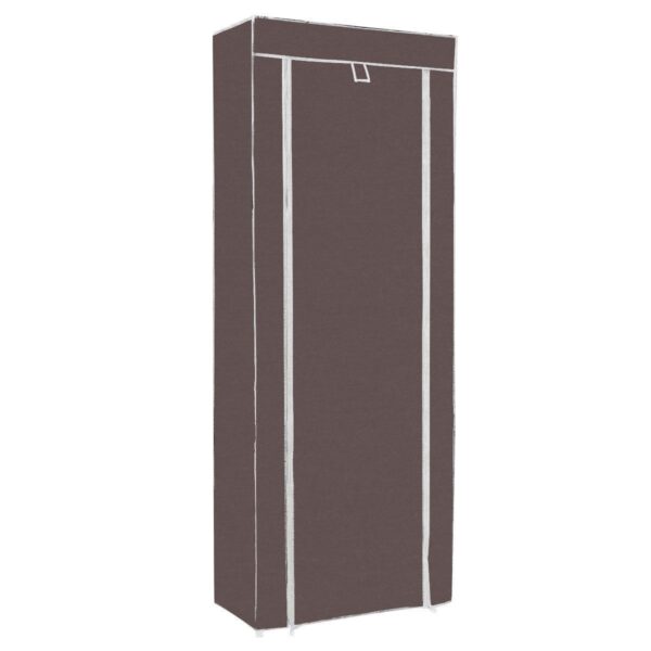 10 Tier Shoe Rack Brown Portable Closet Wardrobe Shelving Unit Fabric Cover - Image 2