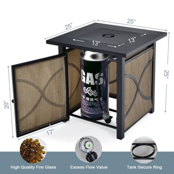 40,000 BTU Portable LP Gas Propane Fire Pit Table - Image 3