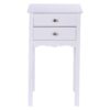 Elegant 2-Drawer End Table Nightstand Side Table in White Wood Finish - Image 2