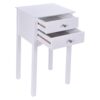 Elegant 2-Drawer End Table Nightstand Side Table in White Wood Finish - Image 3