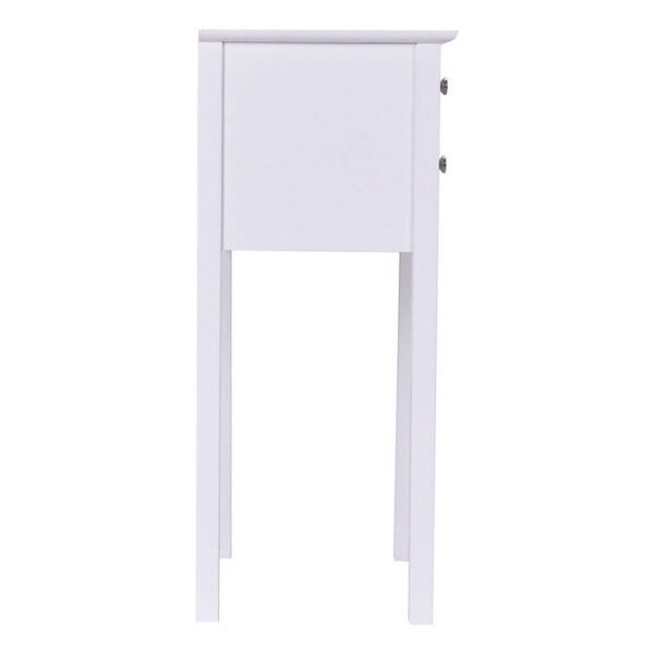 Elegant 2-Drawer End Table Nightstand Side Table in White Wood Finish - Image 5