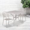 3-Piece Grey Steel Metal Outdoor Patio Furniture Set with 2 Chairs and 1 Table - Image 2