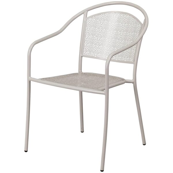 3-Piece Grey Steel Metal Outdoor Patio Furniture Set with 2 Chairs and 1 Table - Image 3