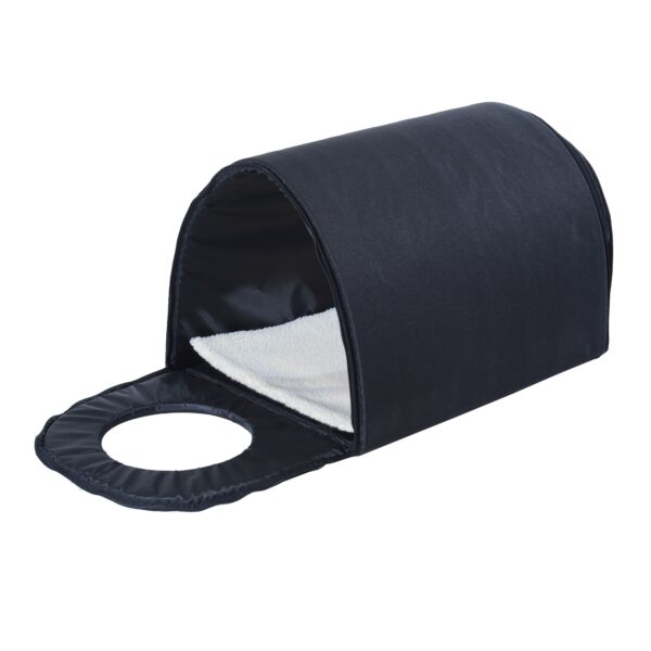 Outdoor Heated Cat House with Warm Padded Bed in Black - Image 4