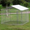 10ft x 10ft x 6ft Large Chain Link Outdoor Dog Play Pen House with Cover - Image 2