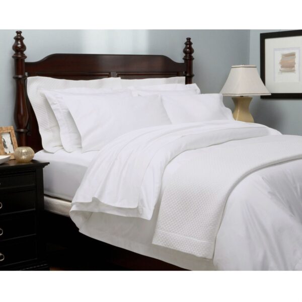 California King 400 TC Cotton Sheet Set in White - Image 2
