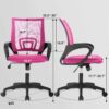 Pink Modern Mid-Back Ergonomic Mesh Office Desk Chair with Armrest on Wheels - Image 4