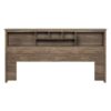 King size Bookcase Headboard in Drifted Gray Wood Finish - Image 2