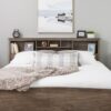 King size Bookcase Headboard in Drifted Gray Wood Finish - Image 4
