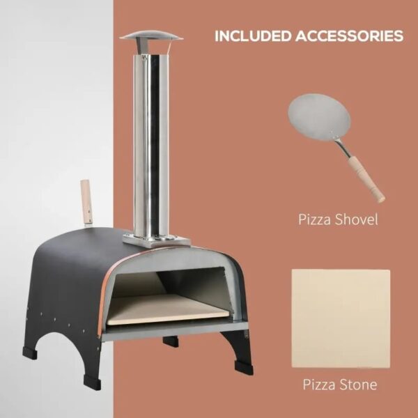 Outdoor Backyard Portable Pizza Oven with Thermometer - Image 2