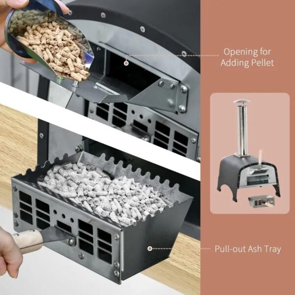 Outdoor Backyard Portable Pizza Oven with Thermometer - Image 3