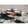 Portable Patio Table with Brown Solid Wood Top and Carry Bag - Image 2
