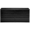 Modern 6 Drawer Double Dresser in Black Woodgrain Finish - Image 2