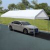 10 x 20 Ft Outdoor Steel Frame Gazebo Tent Car Canopy with White Poly Top - Image 2