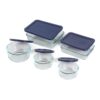 10-Piece Glass Bakeware Food Storage Set with Blue Plastic Lids Dishwasher Safe - Image 4