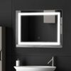 27.5 inch LED Touch Sensor Wall Mounted Corded Bathroom Mirror - Image 2