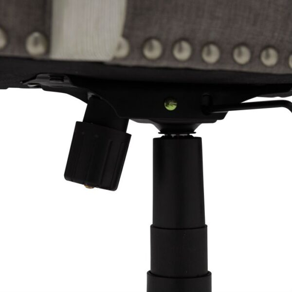 Charcoal Linen Upholstered Adjustable Height Tilt Task Office Chair - Image 3