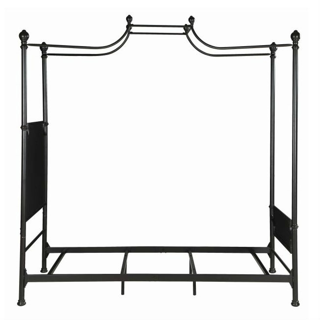 Queen size Dark Bronze Metal Canopy Bed Frame with Headboard and Footboard - Image 2