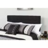 Queen size Modern Black Fabric Upholstered Panel Headboard - Image 2