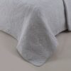 Queen 3-Piece Cotton Bedspread Set with 2 Shams in Grey Quilted Damask Pattern - Image 2