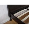 Queen Modern Platform Bed with Dark Brown Upholstered Faux Leather Headboard - Image 2