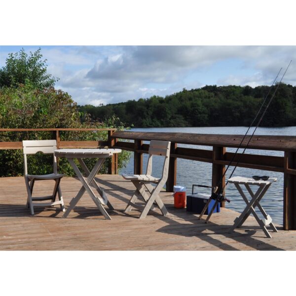 Folding Patio Table in Desert Clay Color Outdoor Resin - Made in USA - Image 3