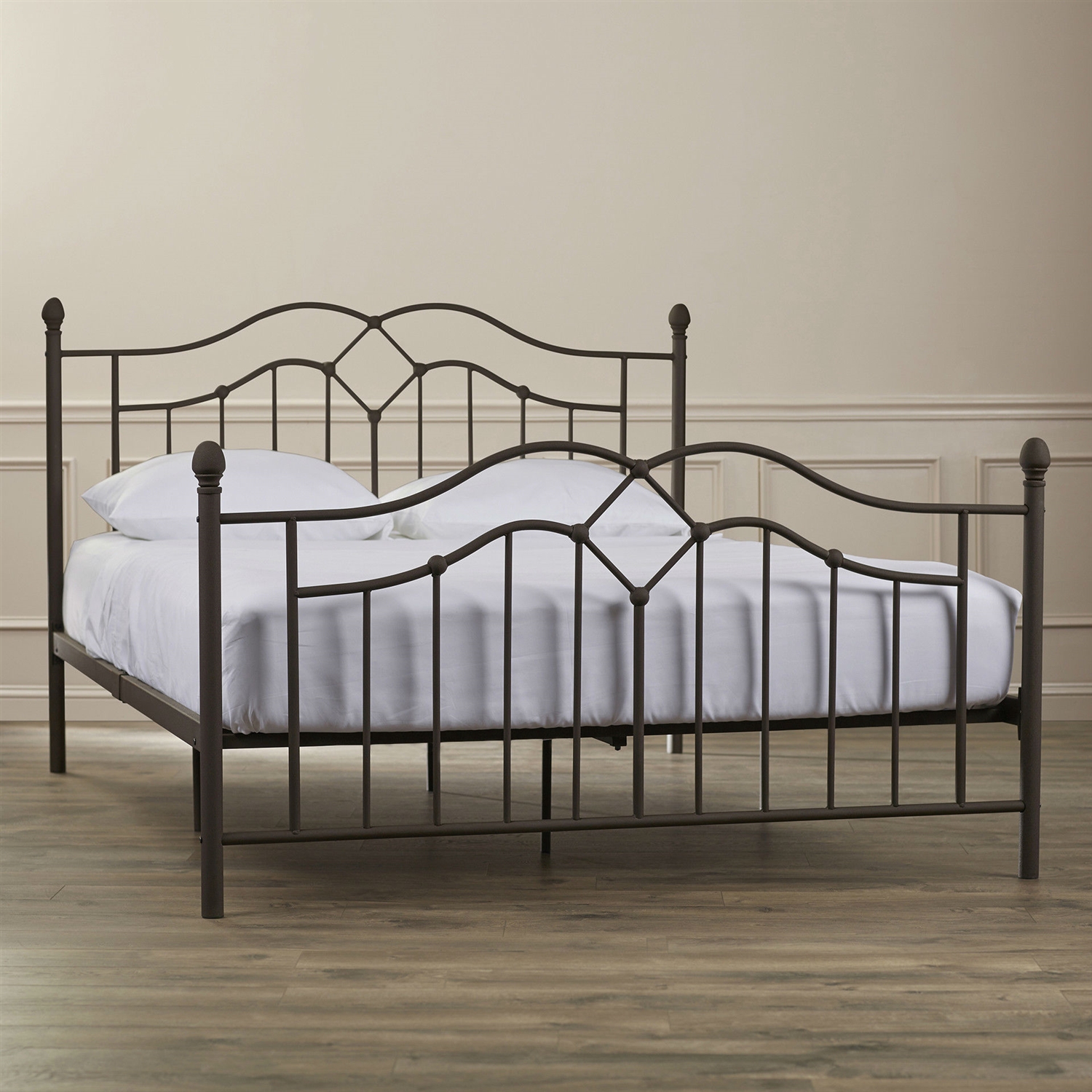 Queen size Brushed Bronze Metal Bed with Headboard and Footboard - Image 2