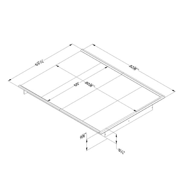Queen size Platform Bed Frame in Modern Black Wood Finish - Image 3