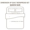 Queen 3-Piece Cotton Quilt Bedspread Set with Grey White Floral Pattern - Image 4