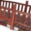 Durable 8-Ft Garden Bridge with Hand Rails in Red Shorea Wood Outdoor - Image 3