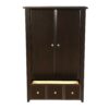 Bedroom Wardrobe Armoire Cabinet in Dark Brown Mocha Wood Finish - Image 4