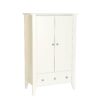 Classic Bedroom Armoire Wardrobe Cabinet in Soft White Wood Finish