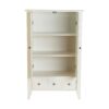 Classic Bedroom Armoire Wardrobe Cabinet in Soft White Wood Finish - Image 3