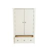 Classic Bedroom Armoire Wardrobe Cabinet in Soft White Wood Finish - Image 4