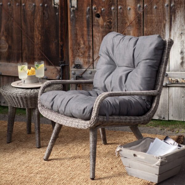 Outdoor Resin Wicker Patio Furniture Set with 2 Chairs Cushions and Side Table - Image 2