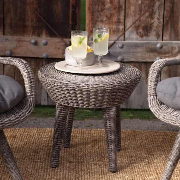 Outdoor Resin Wicker Patio Furniture Set with 2 Chairs Cushions and Side Table - Image 3