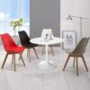White Mid-Century Modern 31-inch Round Dining Table with Pedestal Base - Image 4