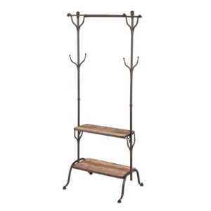 Rustic Entryway Hanger Bench Storage Hall Tree